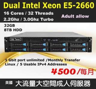 Xn-Dual Intel Xeon E5-2660 32GB / 8TB